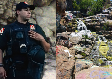 photo of police officer on the scene at adobe falls