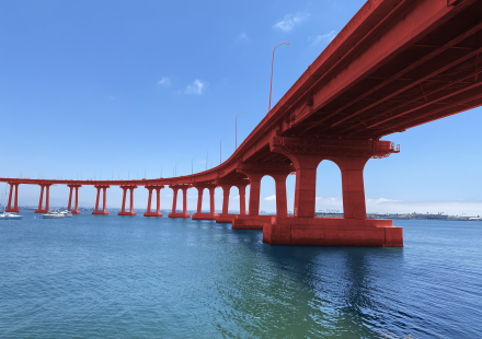 coronado bridge in red