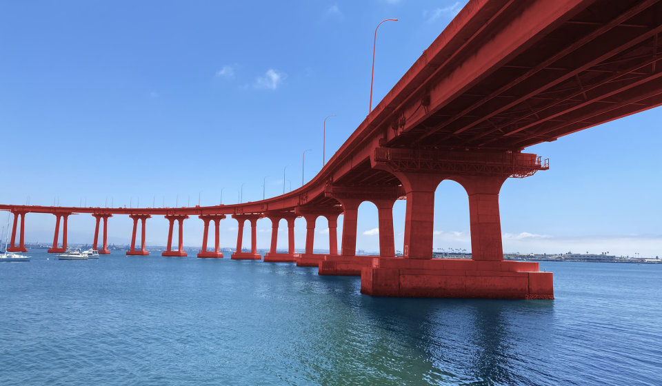 coronado bridge in red